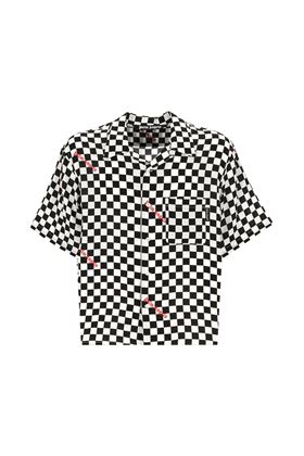 checkerboard-print bowling shirt PALM ANGELS | PMGA110F22FAB0101025